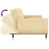 Dvivietė sofa-lova su dvejomis pagalvėmis, kreminė, aksomas