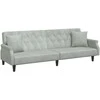 Dvivietė sofa-lova su pagalvėmis ir pakoja, pilka, aksomas