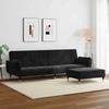 Dvivietė sofa-lova su pakoja, juodos spalvos, aksomas
