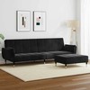 Dvivietė sofa-lova su pakoja, juodos spalvos, aksomas