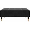 Dvivietė sofa-lova su pakoja, juodos spalvos, aksomas
