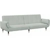 Dvivietė sofa-lova su pakoja, šviesiai pilkos spalvos, aksomas
