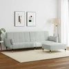 Dvivietė sofa-lova su pakoja, šviesiai pilkos spalvos, aksomas