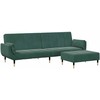 Dvivietė sofa-lova su pakoja, tamsiai žalios spalvos, aksomas