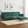 Dvivietė sofa-lova su pakoja, tamsiai žalios spalvos, aksomas