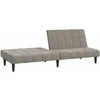 Dvivietė sofa-lova, šviesiai pilkos spalvos, aksomas