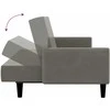 Dvivietė sofa-lova, šviesiai pilkos spalvos, aksomas