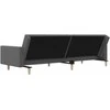 Dvivietė sofa-lova, šviesiai pilkos spalvos, audinys