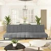 Dvivietė sofa-lova, šviesiai pilkos spalvos, aksomas
