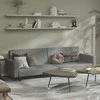 Dvivietė sofa-lova, šviesiai pilkos spalvos, aksomas
