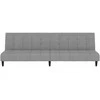 Dvivietė sofa-lova, šviesiai pilkos spalvos, aksomas