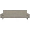 Dvivietė sofa-lova, šviesiai pilkos spalvos, aksomas