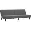 Dvivietė sofa-lova, tamsiai pilkos spalvos, aksomas
