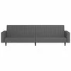 Dvivietė sofa-lova, tamsiai pilkos spalvos, aksomas