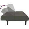 Dvivietė sofa-lova, tamsiai pilkos spalvos, aksomas