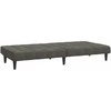 Dvivietė sofa-lova, tamsiai pilkos spalvos, aksomas