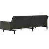 Dvivietė sofa-lova, tamsiai pilkos spalvos, aksomas