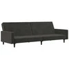 Dvivietė sofa-lova, tamsiai pilkos spalvos, aksomas
