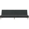 Dvivietė sofa-lova, tamsiai pilkos spalvos, audinys