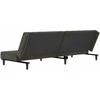 Dvivietė sofa-lova, tamsiai pilkos spalvos, aksomas