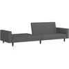 Dvivietė sofa-lova, tamsiai pilkos spalvos, aksomas