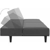 Dvivietė sofa-lova, tamsiai pilkos spalvos, aksomas