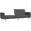 Dvivietė sofa-lova, tamsiai pilkos spalvos, audinys
