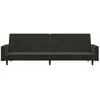Dvivietė sofa-lova, tamsiai pilkos spalvos, aksomas