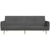 Dvivietė sofa-lova, tamsiai pilkos spalvos, audinys