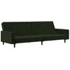 Dvivietė sofa-lova, tamsiai žalios spalvos, aksomas