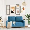Dvivietė sofa, mėlynos spalvos, 120cm, aksomas