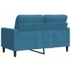 Dvivietė sofa, mėlynos spalvos, 120cm, aksomas