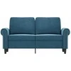 Dvivietė sofa, mėlynos spalvos, 120cm, aksomas