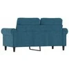 Dvivietė sofa, mėlynos spalvos, 120cm, aksomas