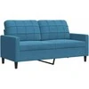 Dvivietė sofa, mėlynos spalvos, 140cm, aksomas