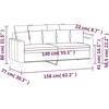 Dvivietė sofa, mėlynos spalvos, 140cm, aksomas