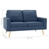 Dvivietė sofa, mėlynos spalvos, audinys