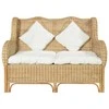 Dvivietė sofa, natūralus ratanas ir linas