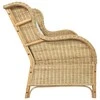 Dvivietė sofa, natūralus ratanas ir linas