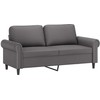 Dvivietė sofa, pilkos spalvos, 140cm, dirbtinė oda