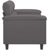 Dvivietė sofa, pilkos spalvos, 140cm, dirbtinė oda