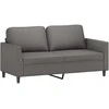 Dvivietė sofa, pilkos spalvos, 140cm, dirbtinė oda