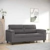 Dvivietė sofa, pilkos spalvos, 140cm, dirbtinė oda