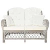 Dvivietė sofa, pilkos spalvos, ratanas