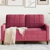 Dvivietė sofa, raudonojo vyno spalvos, 120cm, aksomas