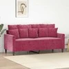 Dvivietė sofa, raudonojo vyno spalvos, 140cm, aksomas