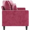 Dvivietė sofa, raudonojo vyno spalvos, 140cm, aksomas