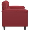 Dvivietė sofa, raudonojo vyno spalvos, 140cm, dirbtinė oda