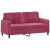 Dvivietė sofa, raudonojo vyno spalvos, 140cm, aksomas
