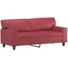 Dvivietė sofa, raudonojo vyno spalvos, 140cm, dirbtinė oda